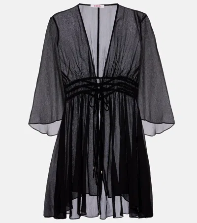 Eres Operette Silk Muslin Top In Black