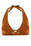 Eres Caramel Stretch Nylon Navire Bikini Top In Brown