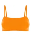 Eres Stretch Nylon Bandeau Bikini Top With Straps In Orange