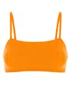 Eres Stretch Nylon Bandeau Bikini Top With Straps In Yellow
