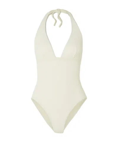 Eres The Vogue Paillette Grosgrain-trimmed Jacquard Halterneck Swimsuit In Multi