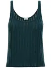 Eres 'knit Ribbed Scoop Neck Sleeveless Top' In Green