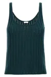 Eres 'knit Ribbed Scoop Neck Sleeveless Top' In Green