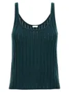 Eres 'knit Ribbed Scoop Neck Sleeveless Top' In Green