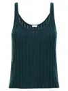 Eres 'knit Ribbed Scoop Neck Sleeveless Top' In Green