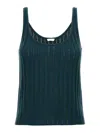 Eres 'knit Ribbed Scoop Neck Sleeveless Top' In Green