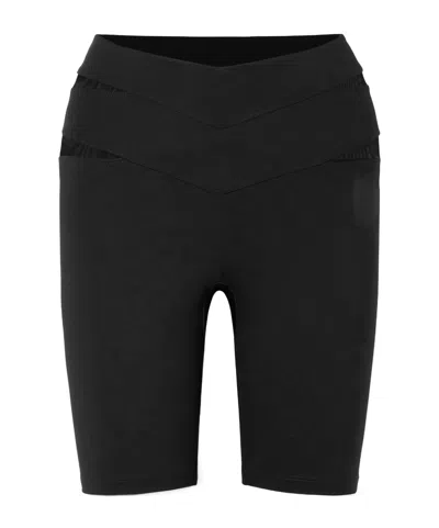 Eres Lonsbrough Tulle-paneled Stretch-jersey Shorts In Black