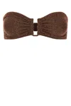 Eres Paris Brown Stretch Nylon Blend Flamboyant Bikini Top