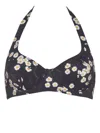 Eres Passionnel Floral-print Bikini Top In Black