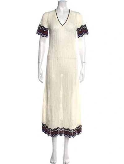 Pre-owned Eres Patterned Long Dress In Neutrals
