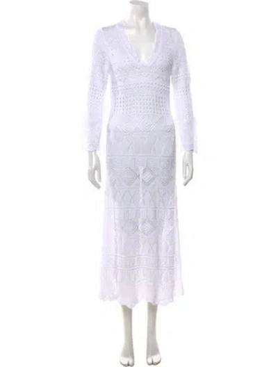 Pre-owned Eres Patterned Long Dress W/ Tags In White