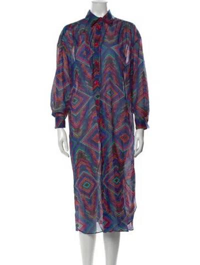 Pre-owned Eres Patterned Midi Length Dress In Multicolor