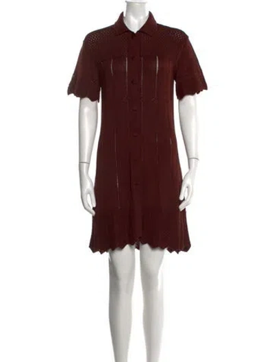 Pre-owned Eres Patterned Mini Dress In Brown