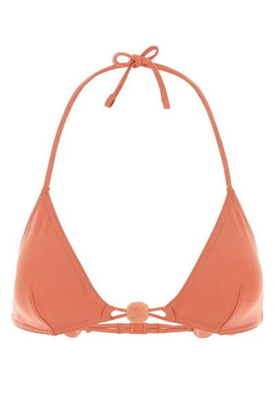 Eres Peach Stretch Nylon Alva Bikini Top In Orange