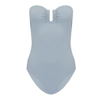 Eres Peekaboo One Piece Swimsuit In Slate Grey In Blue
