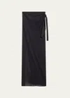 Eres Peplum Long Sarong With Belt In Black