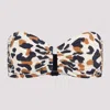 Eres Perle Leopard-print Bandeau Bikini Top In Imp Coquillag Sable Fin