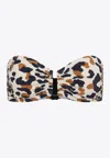 Eres Perle Leopard-print Bandeau Bikini Top In Brown