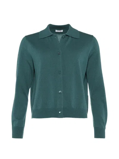 Eres Photocall Collared Cardigan In Green
