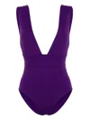 Eres Pigment V-neck Swimsuit In Purple