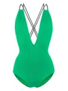 Eres Pirouette V-neck Swimsuit In Green