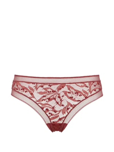 Eres Pistil Lace Thong In Red