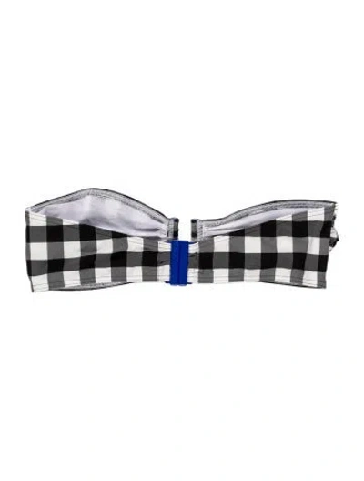 Pre-owned Eres Plaid Print Pleated Accents Top In Multicolor