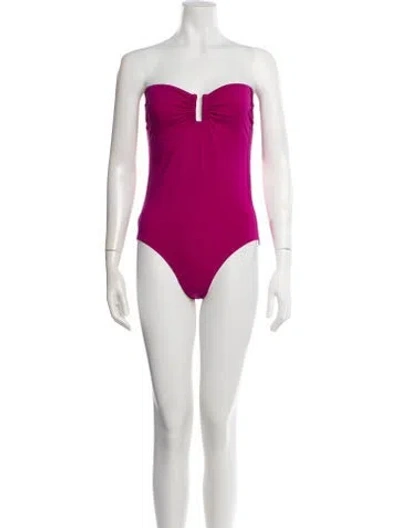Pre-owned Eres Pleated Accents One-piece W/ Tags In Pink