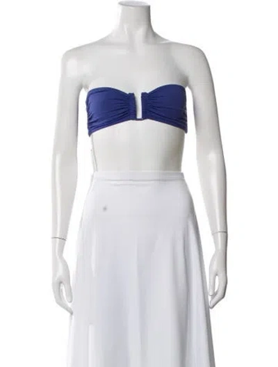 Pre-owned Eres Pleated Accents Top In Blue