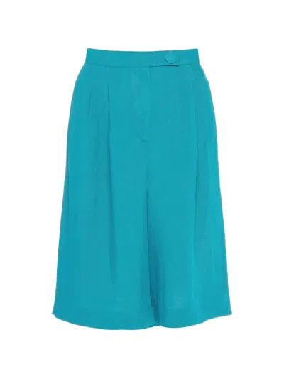Eres Pleated Bermuda Shorts In Blue