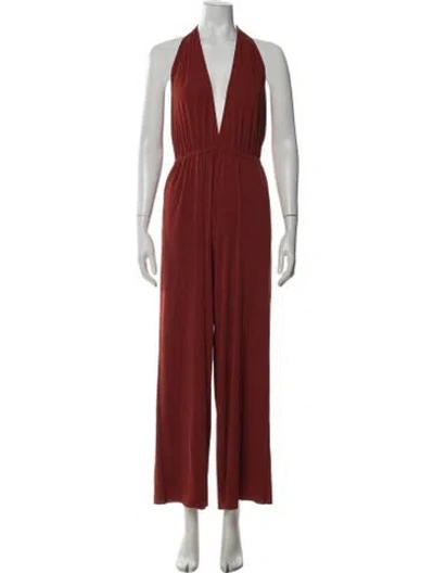 Pre-owned Eres Plunge Neckline Jumpsuit In Red