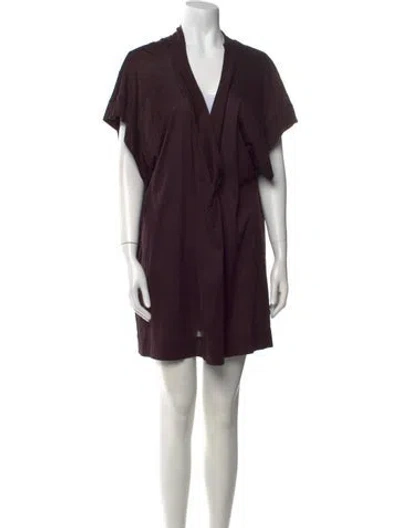 Pre-owned Eres Plunge Neckline Mini Dress In Purple