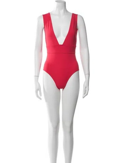 Pre-owned Eres Plunge Neckline Sleeveless Top W/ Tags In Red