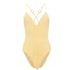 Eres Plunging V Neck Swimsuit In Soft Yellow In Yellow