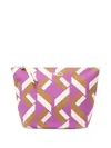 Eres Pocket Swim Geometric-pattern Clutch Bag In Purple