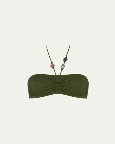 Eres Polaris Bandeau Bikini Top In Vert Mousse