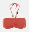 Eres Polaris Halterneck Beaded Bikini Top In Neutrals