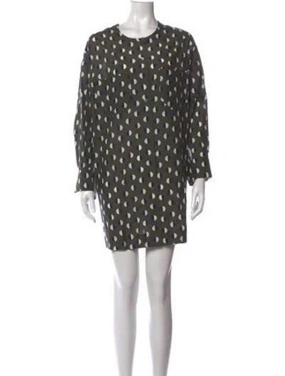 Pre-owned Eres Polka Dot Print Mini Dress In Green