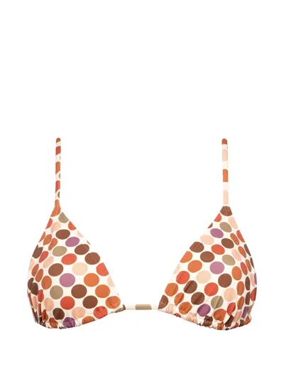 Eres Polka-dot Triangle Bikini Top In Neutral