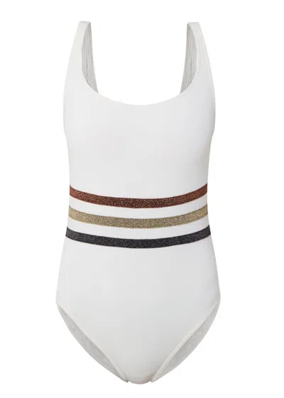 Eres Pradiex Nageur One Piece Sable Fin In White