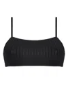 Eres Praia Ribbed Bikini Top In Black