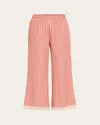 Eres Praline Striped Lace-trim Cotton Pants In Rayure Rose