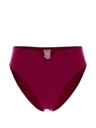 Eres Fuchsia Stretch Nylon Prestance Bikini Bottom In Burgundy