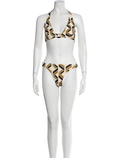 Pre-owned Eres Printed Bikini In White