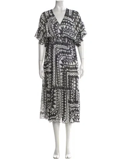 Pre-owned Eres Printed Long Dress In Multi