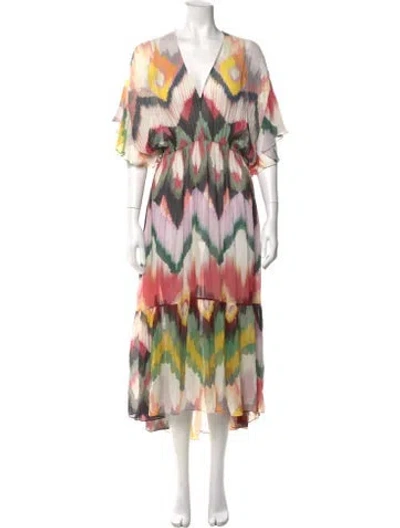 Pre-owned Eres Printed Long Dress In Neutral