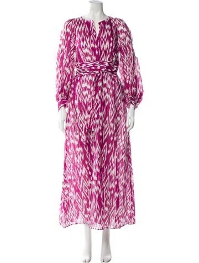 Pre-owned Eres Printed Long Dress In Pink