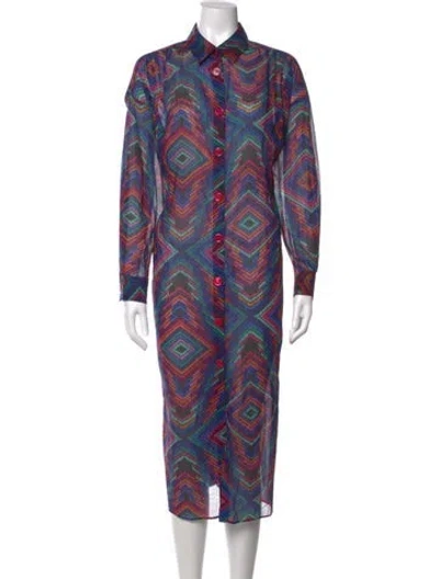 Pre-owned Eres Printed Midi Length Dress W/ Tags In Multicolor