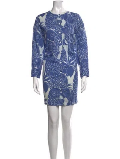 Pre-owned Eres Printed Mini Dress In Blue