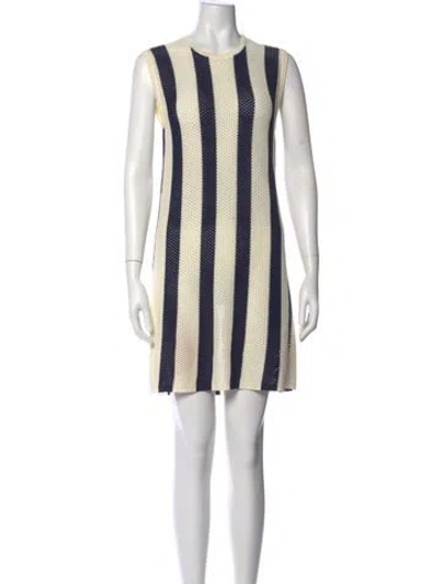 Pre-owned Eres Printed Mini Dress In Neutral